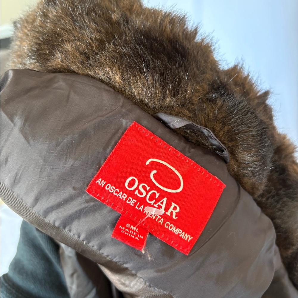 Oscar de la renta Brown Puffer Jacket with Fur Trim - Picture 5 of 5